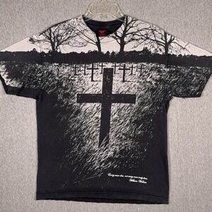 Jamie Thomas Zero Skateboard Vintage Shirt Mens Large All Over Print Y2K Cross